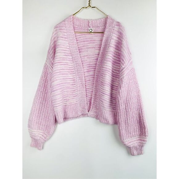 ANTHROPOLOGIE Akemi + Kin Tallulah Eyelash Cardigan Sweater Pink OS One Size - Picture 2 of 6